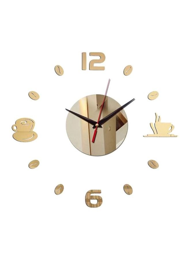Acrylic 3D Mirror DIY Wall Clock Gold 50x50cm - Image 1