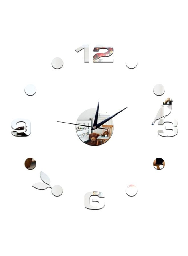 ساعة حائط بتصميم طائر ثلاثي الأبعاد فضي 43x43سم - Image 1