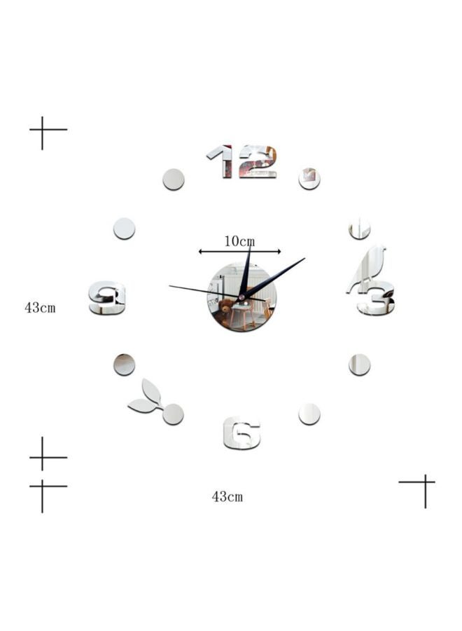 ساعة حائط بتصميم طائر ثلاثي الأبعاد فضي 43x43سم - Image 2