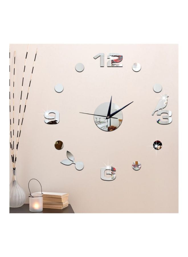 ساعة حائط بتصميم طائر ثلاثي الأبعاد فضي 43x43سم - Image 3