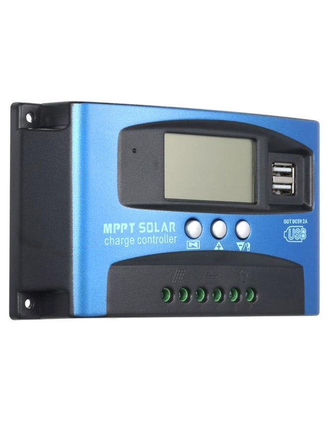 Generic Dual USB LCD Display Solar Charge Controller Blue/Black  - Image 1