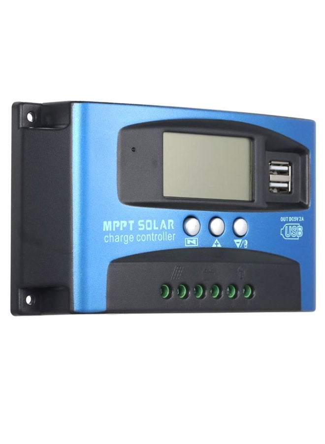 Generic Dual USB LCD Display Solar Charge Controller Black/Blue  - Image 1
