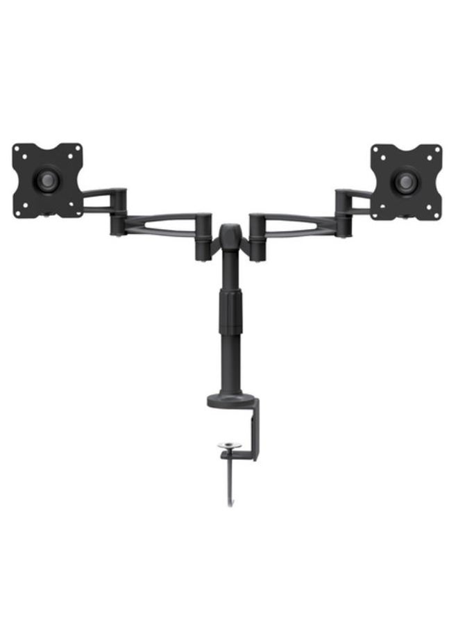 سكيل تك Dual Arm Swivel Monitor Tabletop Mount / Black/Silver