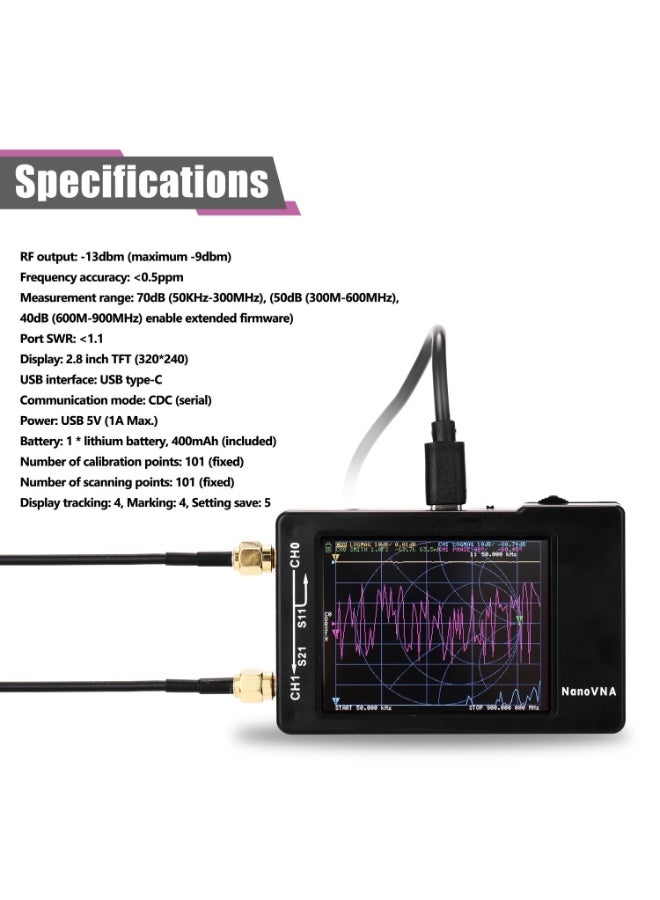 Generic - Handheld Vector Network Analyzer Black 19.5cm - Image 1