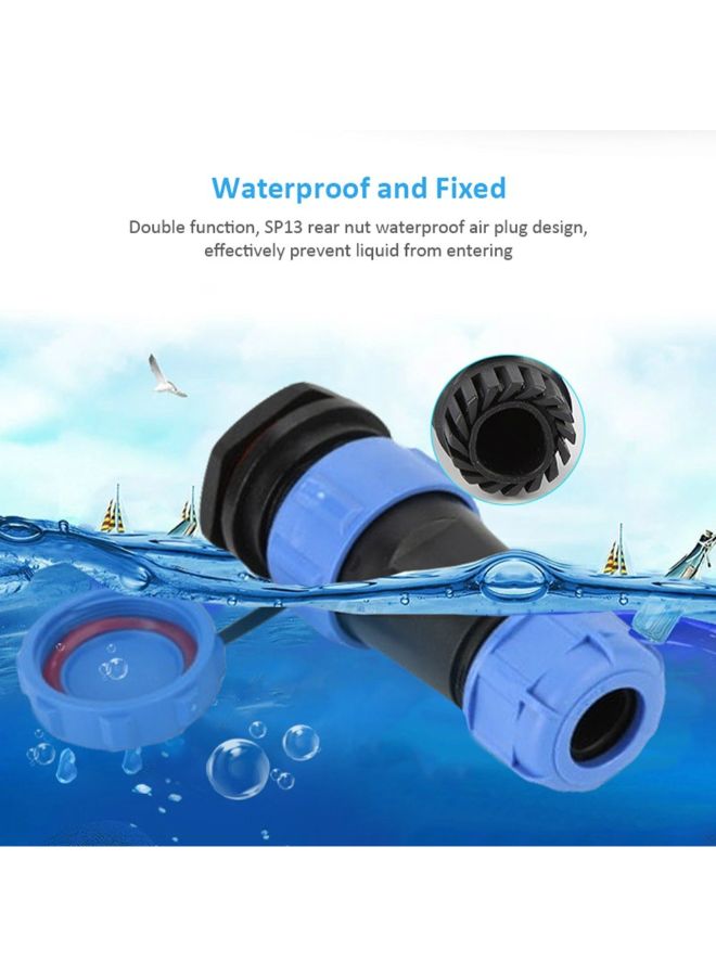 SP13 IP68 Waterproof Circular Socket Multipole Plug Blue/Black 12.2 x 13mm  - Image 3
