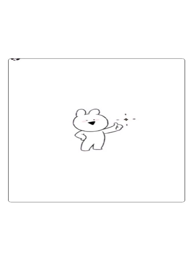 BP Printed Anti-Slip Gaming Mouse Pad White/Black - Image 1