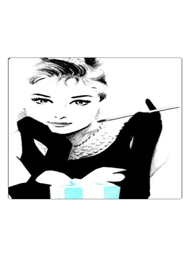 بي بي لوحة ماوس ألعاب بتصميم مضادة للانزلاق وبنمط مطبوع أسود / أبيض / أزرق - Image 1