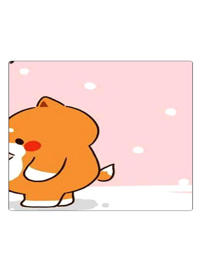 بي بي لوحة ماوس ألعاب بتصميم مضادة للانزلاق وبنمط مطبوع وردي/بني/أبيض - Image 1