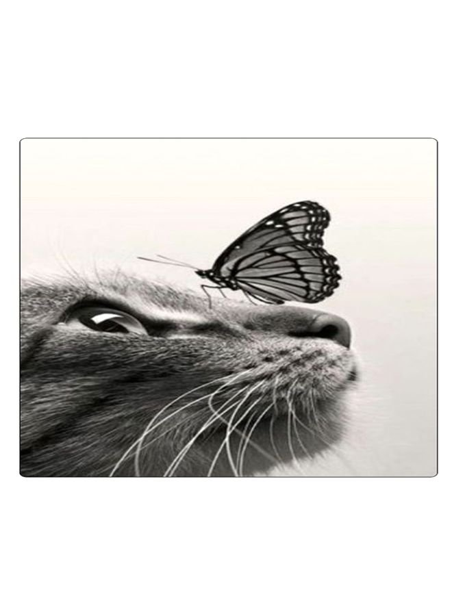 BP Printed Anti-Slip Gaming Mouse Pad Grey/White - Image 1