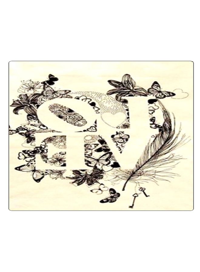 BP Printed Anti-Slip Gaming Mouse Pad Beige/Black - Image 1