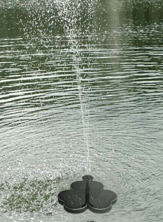 Generic - Solar Panel Flower Shape Water Fountain Black - Image 1
