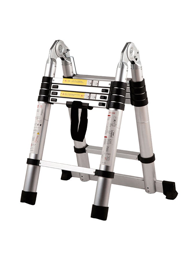Portable Telescoping Ladder Black/Silver/Grey 84 x 52cm