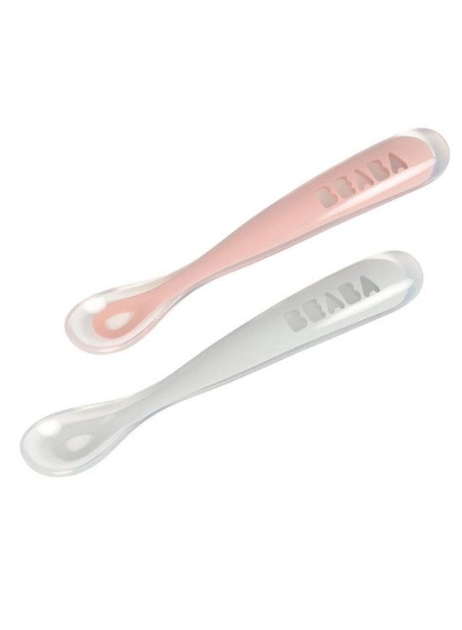 Pack of 2 - Baby Silicone Weaning Spoon 1St Stage With Carrying Case - Pink - v1593108277/N38850841A_1