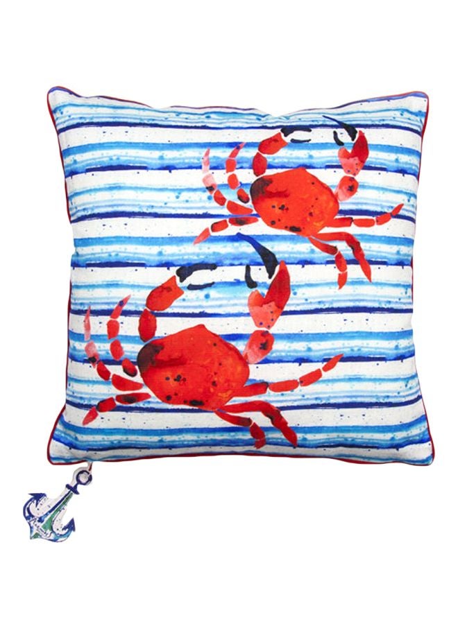 بيج ديزاين وسادة بطبعة سلطعون البحر أنيموس أحمر/ أزرق/ أبيض 40x40سم - Image 1