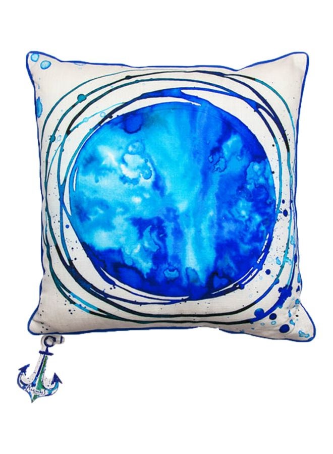 Biggdesign Anemoss Route Printed Throw Pillow Blue/White 40x40cm  - Image 1