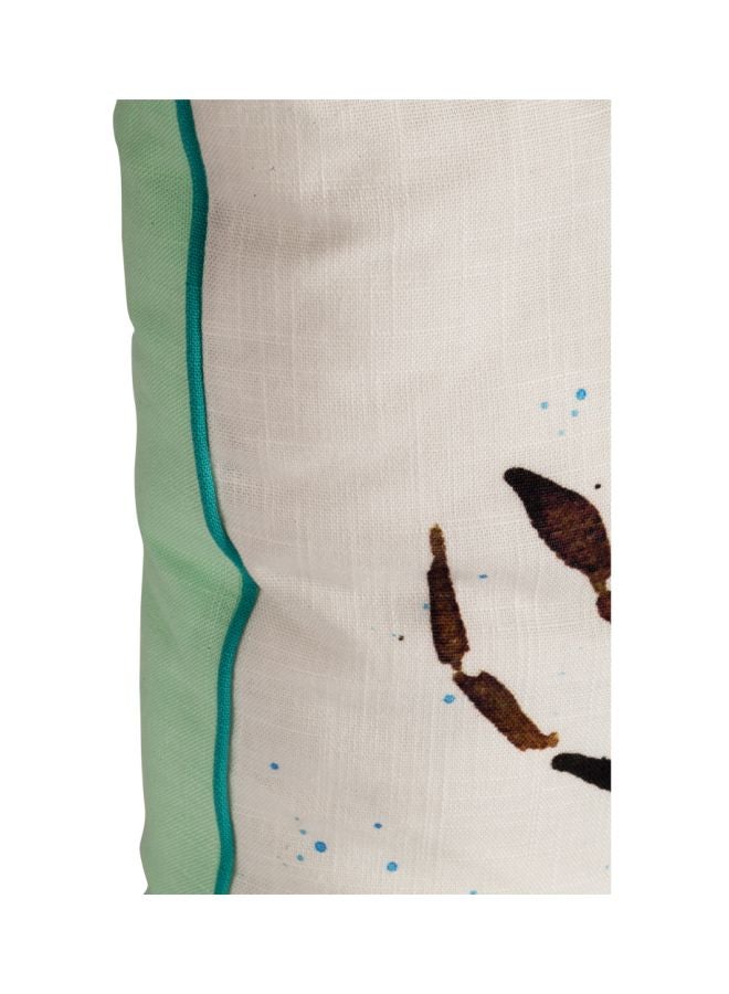 Biggdesign Anemoss Crab Printed Throw Pillow White/Green/Blue 40x40cm  - Image 3