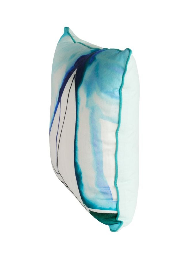 Anemoss Sail Printed Throw Pillow White/Green/Blue 40x40cm