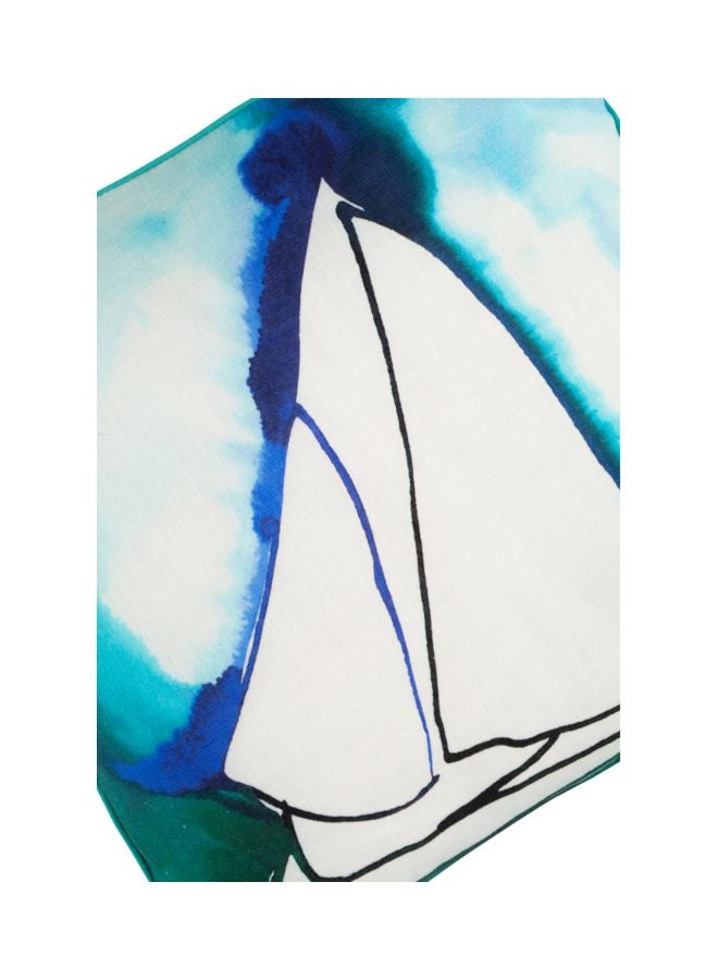 Anemoss Sail Printed Throw Pillow White/Green/Blue 40x40cm