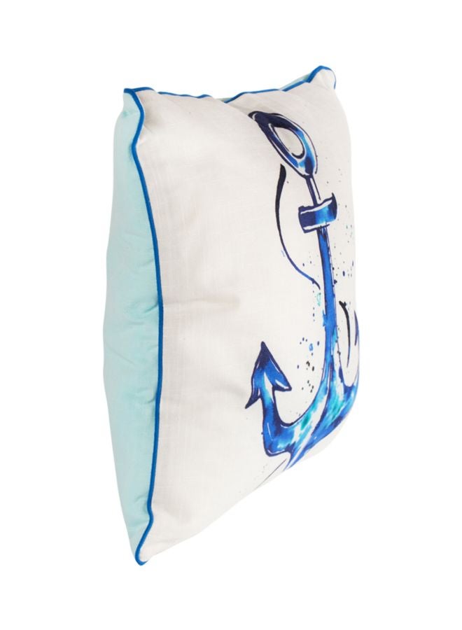 Biggdesign Anemoss Printed Throw Pillow White/Blue 40x40cm  - Image 2