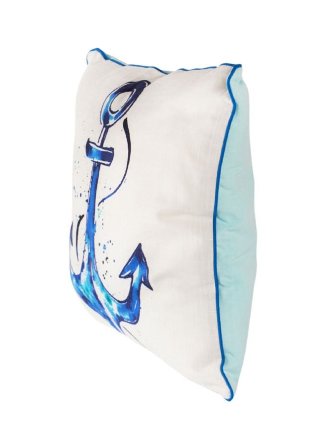 Biggdesign Anemoss Printed Throw Pillow White/Blue 40x40cm  - Image 5
