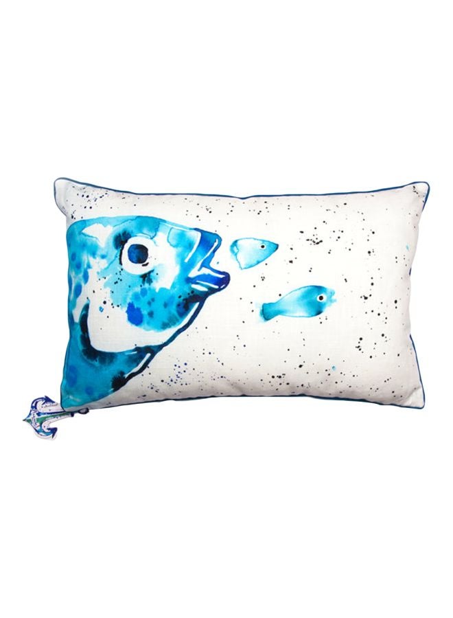 Biggdesign Anemoss Printed Throw Pillow Blue/White 53x36centimeter  - Image 1