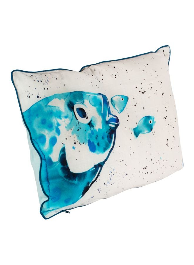 Biggdesign Anemoss Printed Throw Pillow Blue/White 53x36centimeter  - Image 2