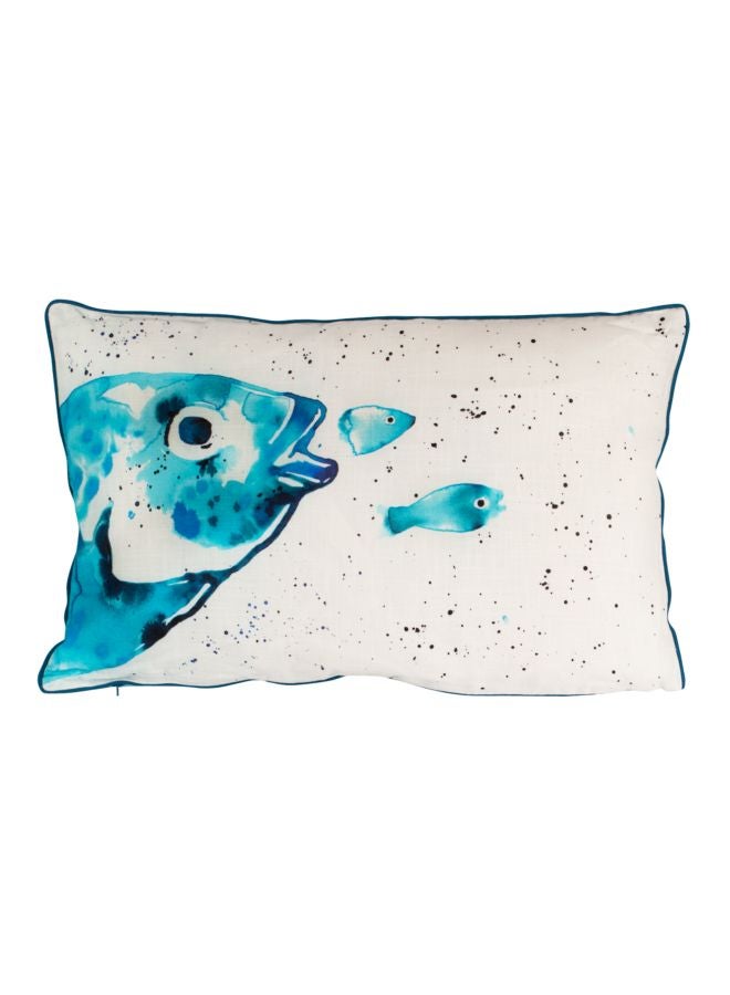 Biggdesign Anemoss Printed Throw Pillow Blue/White 53x36centimeter  - Image 4