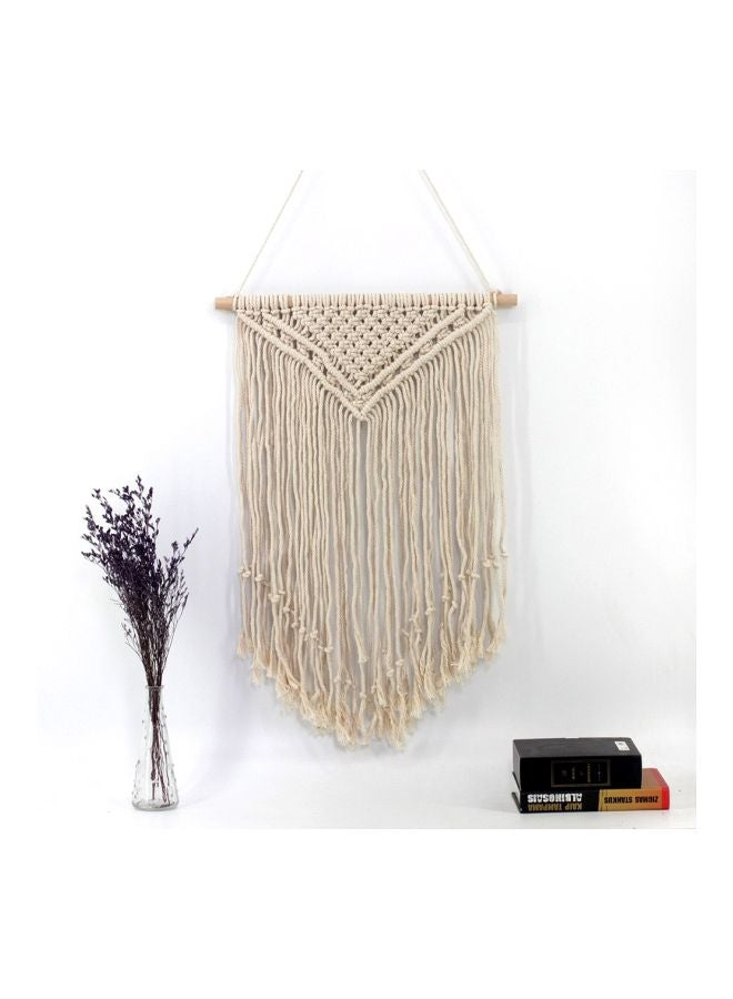 Handmade Cotton Decorative Tassel Tapestry Beige 45x5x5cm  - Image 1
