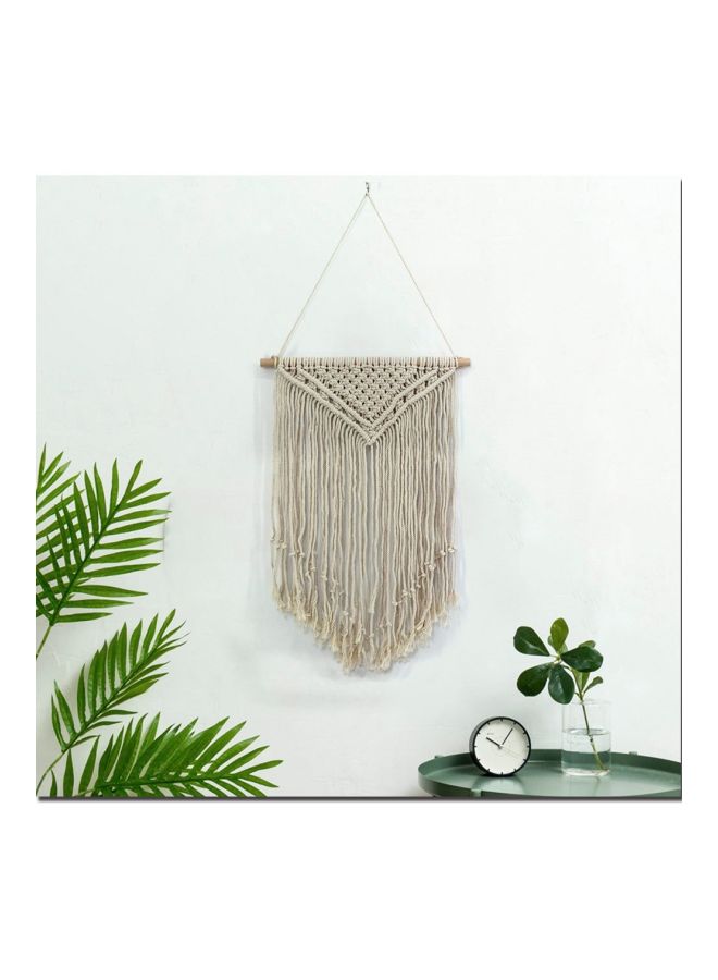 Handmade Cotton Decorative Tassel Tapestry Beige 45x5x5cm  - Image 2