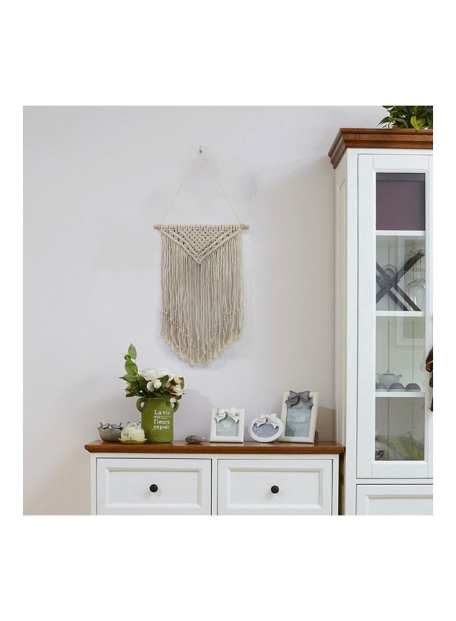 Handmade Cotton Decorative Tassel Tapestry Beige 45x5x5cm  - Image 3