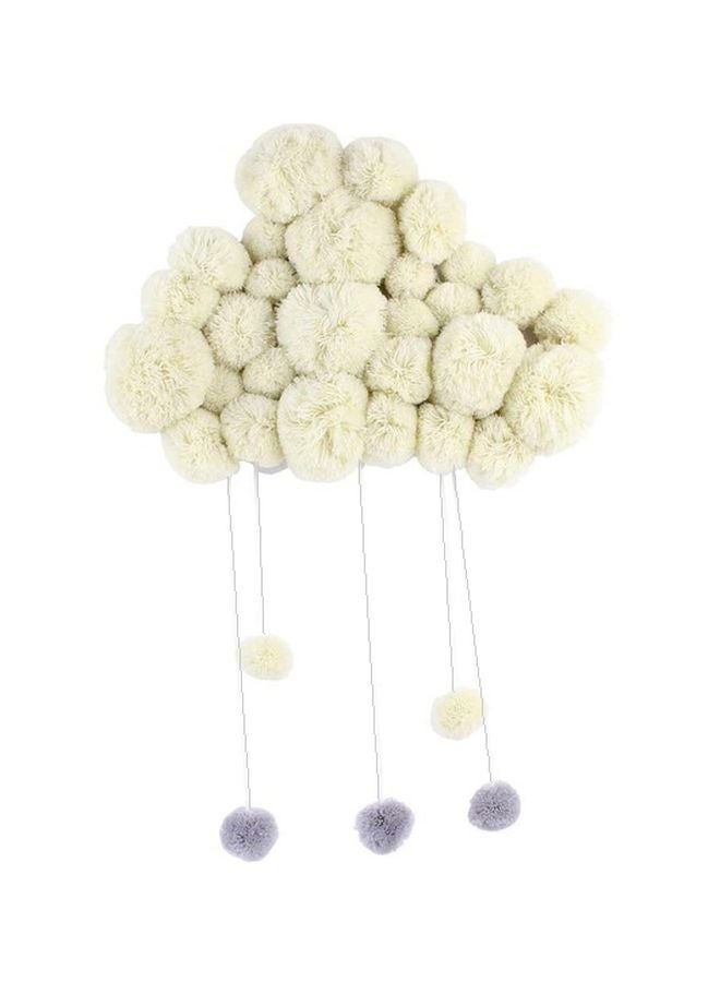 Decoration Hair Ball String Ornaments Beige/Grey 15x3x15cm  - Image 1