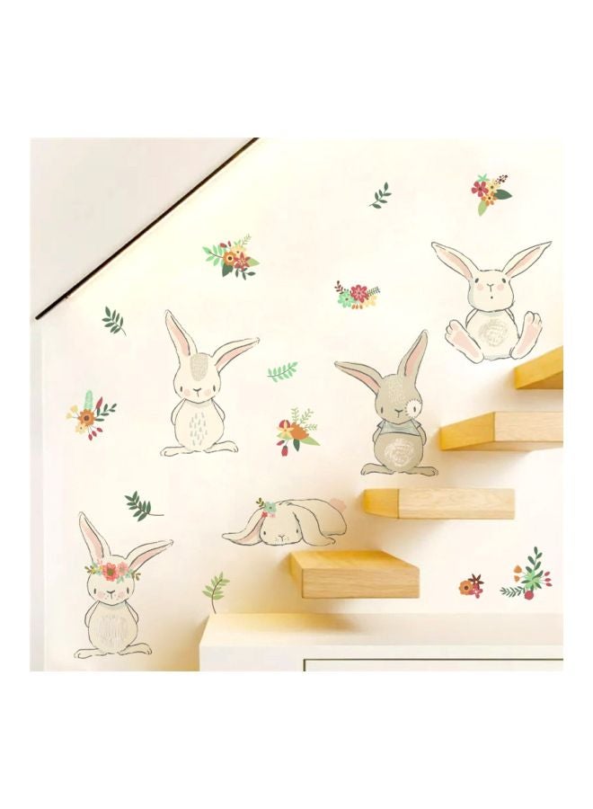 Rabbit Style Wall Stickers Beige/Green/Pink 55x5x5centimeter  - Image 1