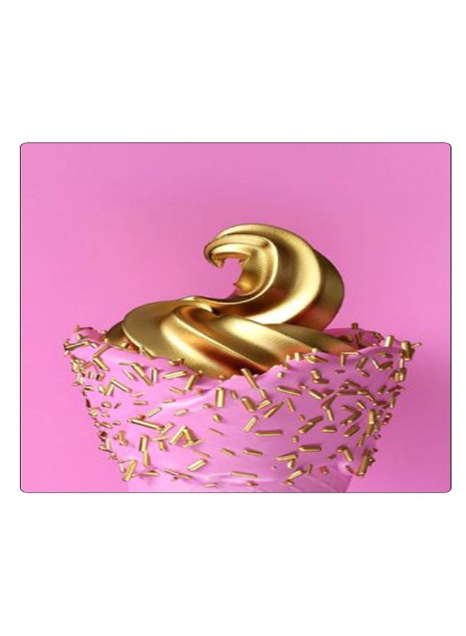 بي بي لوحة ماوس ألعاب بتصميم مضادة للانزلاق وبنمط مطبوع وردي/ذهبي - Image 1