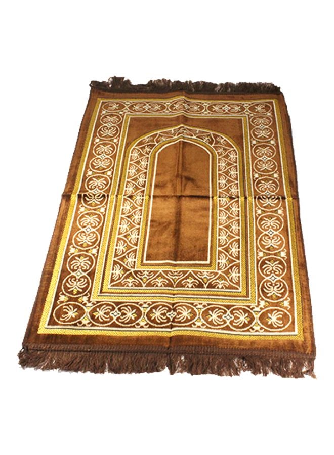 سجادة صلاة من البوليستر بني/ذهبي 110x70سم
