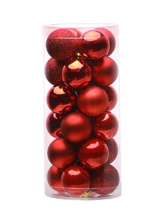 Generic 24-Piece Tree Decoration Ball Set Red 4cm  - Image 1