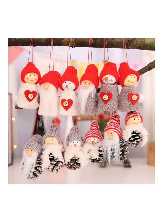 3-Piece Tree Hanging Ornament Red/Grey/White 9x4centimeter - Image 3