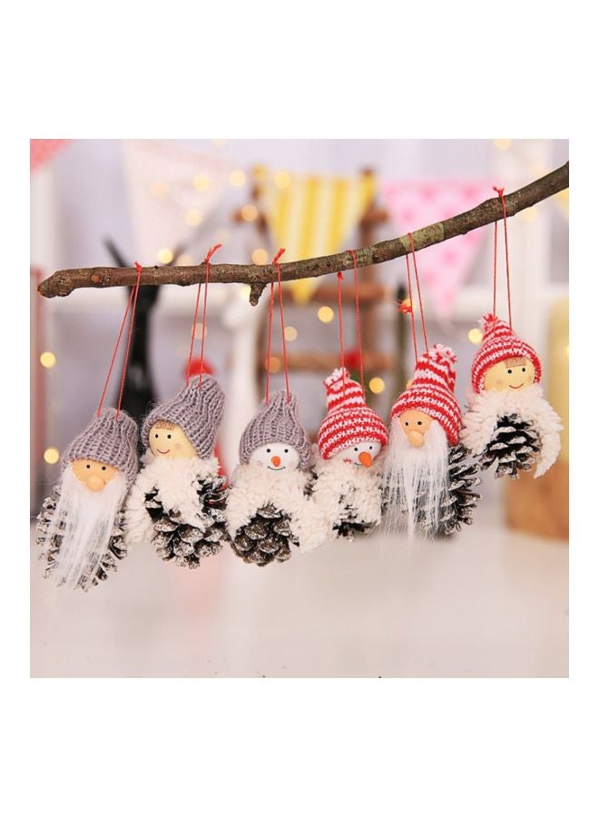 3-Piece Tree Hanging Ornament Red/Grey/White 9x4centimeter - Image 4