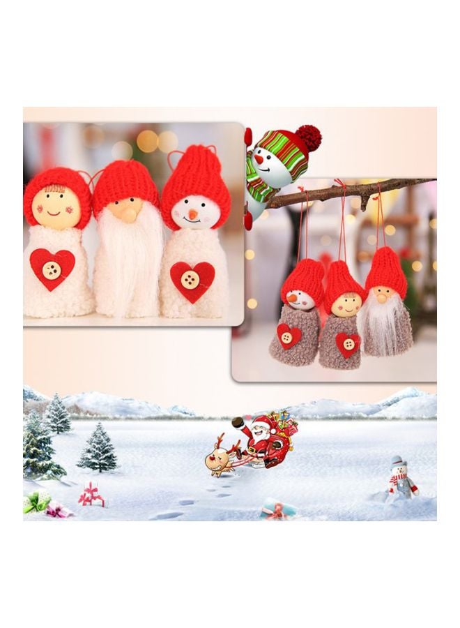 3-Piece Tree Hanging Ornament Red/Grey/White 9x4centimeter - Image 2