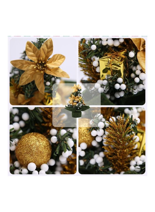 شجرة كريسماس صناعية للزينة أخضر / ذهبي / أبيض 20x18سم - Image 3