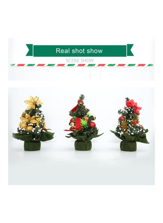 شجرة كريسماس صناعية للزينة أخضر / ذهبي / أبيض 20x18سم - Image 5