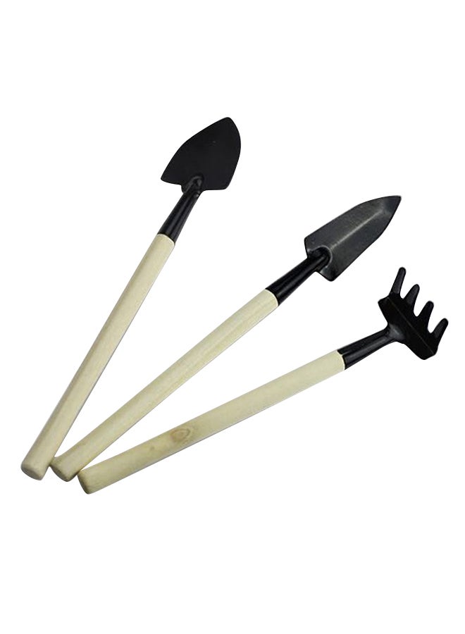 طقم أدوات للحديقة مكون من 3 قطع بيج / أسود
