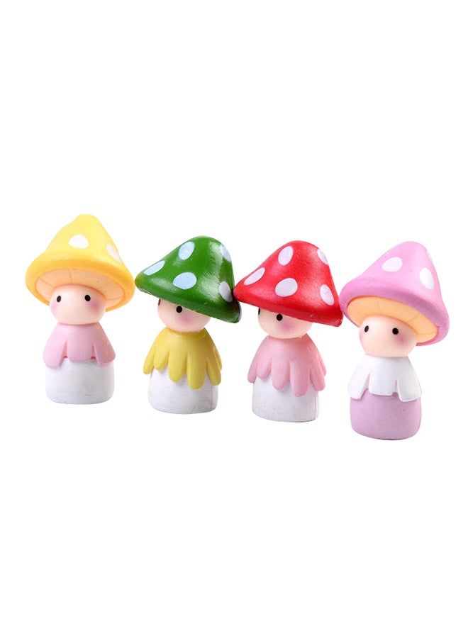Generic 4-Piece Garden Decoration Cute Mushroom Set Multicolour 