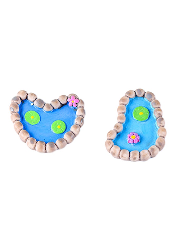 Generic 2-Piece Lotus Pond Miniature Garden Decoration Set Multicolour  - Image 1