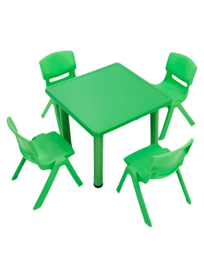 XIANGYU 5-Piece Folding Table And Chair Set Green  - Image 1