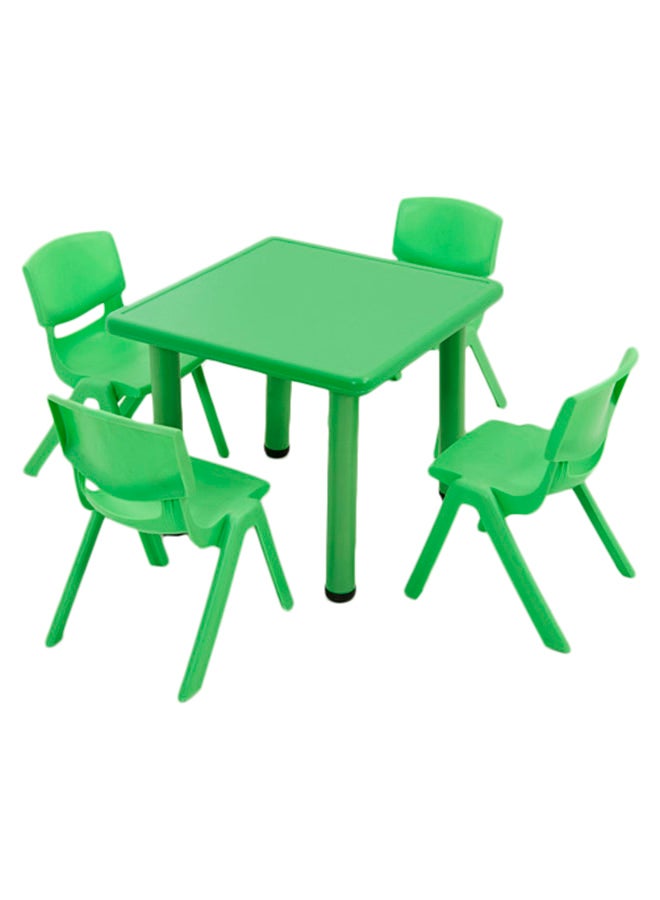 XIANGYU 5-Piece Folding Table And Chair Set Green  - Image 2