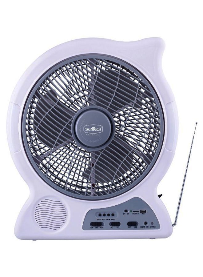 SUNTECH Solar Charge Emergency Fan With FM Radio CHISUNREF&L2301 White/Grey 
