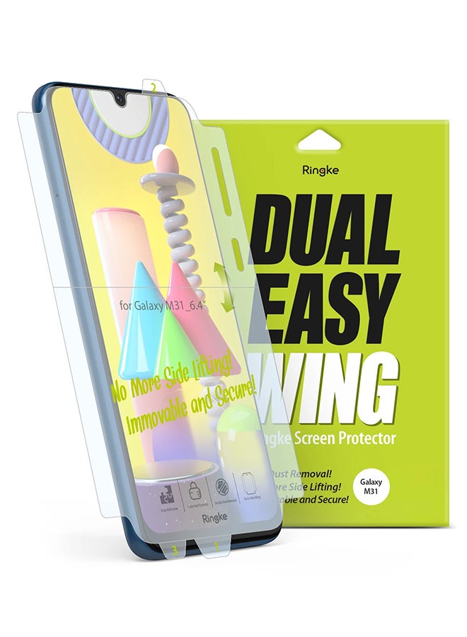 Ringke Pack Of 2 Dual Easy Film Case Friendly Protective Screen Guard For Samsung Galaxy M31 Clear - Image 1