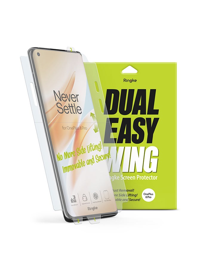Ringke Pack Of 2 Dual Easy Protective Film Screen Guard For One Plus 8 Pro Clear - Image 1