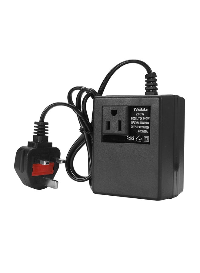 محوّل طاقة ذكي فعال للاستخدام المنزلي أو للسفر. أسود 14سم - Image 1