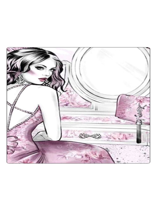 BP Printed Anti-Slip Gaming Mouse Pad Pink/White/Black - Image 1